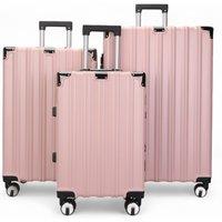 Infinity Leather Hardshell Suitcase Robust 8 Wheel Luggage Cabin Case Bag in Pink | Size: Small