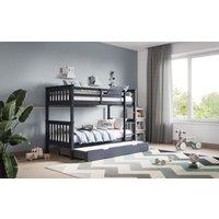 Flair Zoom Wooden Detachable Bunk Bed with Trundle in Grey | Size: Single