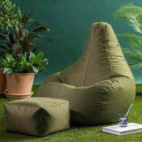 icon Gaming Recliner Indoor & Outdoor Bean Bag with Footstool in Teal