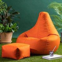 icon Gaming Recliner Indoor & Outdoor Bean Bag with Footstool in Charcoal
