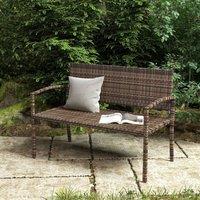 OUTSUNNY Patio Rattan 2 Seater Garden Bench Love Seat Garden Armchair Brown