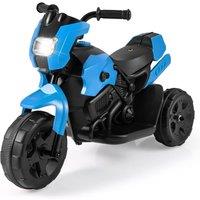 Costway 6V Kid Motorcycle 3-Wheel Ride on Motorbike w/LED Headlight Foot Pedal in Blue