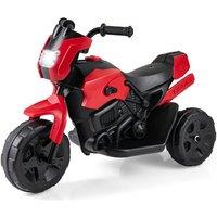 Costway 6V Kid Motorcycle 3-Wheel Ride on Motorbike w/LED Headlight Foot Pedal in Red