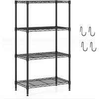 Costway 4-Tier Wire Shelving Unit Adjustable Metal Storage Shelves in Black