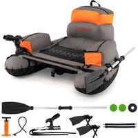 Costway Inflatable Fishing Boat Fishing Float Tube w/Fish Ruler & Manual Pump