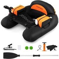 Costway Inflatable Float Tube Fishing River Float w/Pump & Repair Kit&Flippers