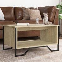 Berkfield Home Coffee Table Sonoma Oak 75x51x40 cm Engineered Wood in Brown | Size: 75 x 51 x 40 cm
