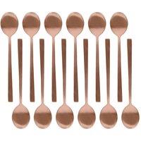Havendro 12 Pcs Copper Stainless Steel Teaspoons 14.5cm Kitchen Dining Cutlery