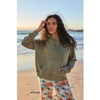 Animal Women's 'Kaya' Soft Cotton Graphic Hoodie Adjustable Lightweight Sweatshirt in Dark Green | Size: 6