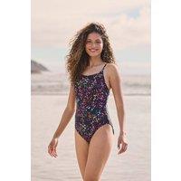 Animal Women's 'Zadie' Stretchy Chlorine Resistant Soft Comfortable Printed Swimsuit in Jet Black | Size: 6