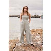 Animal Women's 'Astrid' Lightweight Casual Sleeveless Wide Leg Relaxed Fit Jumpsuit in Pale Green | Size: 6