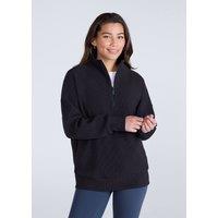 Animal Women's 'Ottoman' Warm Comfortable Soft Casual Half Zip Ribbed Sweatshirt in Black | Size: 6