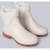 Animal Women's 'Lolah' Durable Warm Fleece Lined Boots Cushioned Waterproof Wellies in Cream | Size: 9