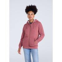Animal Women's 'Zuri' Full Zip Lightweight Fleece Lined Cotton Relaxed Fit Hoodie in Pink | Size: 6