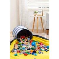 H&O Direct Toy Storage Basket with Play Mat in Blue