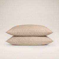 Bedable 100% Cotton Pillowcase Pair Sateen 460 Thread Count in Beige | Size: Standard Pillow Case