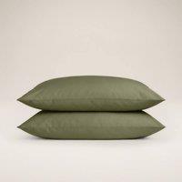 Bedable 100% Cotton Pillowcase Pair Sateen 460 Thread Count in Green | Size: Standard Pillow Case
