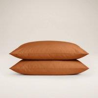 Bedable 100% Cotton Pillowcase Pair Sateen 460 Thread Count in Terracotta | Size: Standard Pillow Case