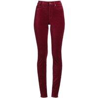 Lands' End Women's Slim Leg Velvet Jeans, High Waisted in Maroon | Size: 14-16