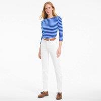 Lands' End Women's Straight Leg Jeans, High Waisted - Black in White | Size: 14-16R