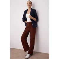 WOVCOR Women's Tailored Wide Leg Woven Trousers in Brown | Size: 4