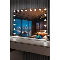 Fascinate Women's Hollywood Vanity Mirror Xtra Large 18 LED Dimmable Beauty Cosmetic Makeup in White