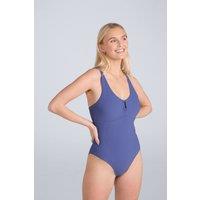 Animal Women's 'Florence' Stretchy Quick Dry Soft Chlorine Resistant Ribbed Swimsuit in Navy | Size: 6
