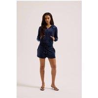 Juicy Couture Women's Classic Velour Short With Back Pocket in Dark Blue | Size: Large
