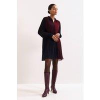 Phase Eight Women's Ella Colourblock Long Sleeve Mini Dress in Dark Pink | Size: 12