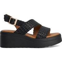 Dune London Women's Wide Fit 'Kerbie' Leather Wedges in Black | Size: 3
