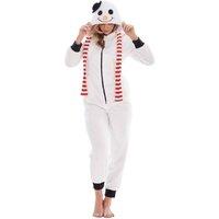 Keanu Women's Snowman Fleece Jumpsuit in White | Size: 20-22