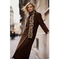 WOVCOR Women's Leopard Print Brushed Knit Soft Winter Scarf in Brown