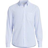 Lands' End Men's Long Sleeve Seersucker Shirt in Blue | Size: 2XL