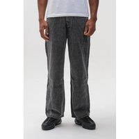 BCouture Men's Loose Fit Rigid Denim Jeans in Black | Size: 34R