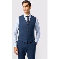 Antique Rogue Men's Maddoc Check Waistcoat in Blue | Size: 38R