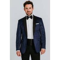Dobell Men's Navy Paisley Velvet 2 Piece Tuxedo | Size: 52R