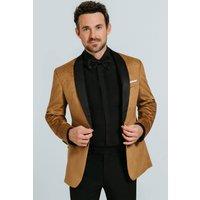 Dobell Men's Gold Paisley Velvet 2 Piece Tuxedo | Size: 36R