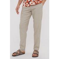 Threadbare Men's 'Annual' Linen Blend Casual Trousers in Stone | Size: 36R