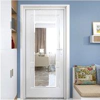 Living and Home 28cm W x 118cm H Metal Frame Rectangular Door Hanging Mirror Dressing Wall Mirror, White | Size: 28 cm W x 118 cm H