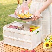 Living and Home 55L Collapsible Outdoor Camping Storage Box Folding Container in Beige