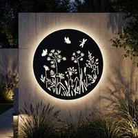 Garden Greatness Solar Light Butterfly Dandelion Wall Art Decor in White