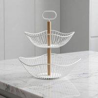 Garden Greatness Urban White Two Tier Storage Basket