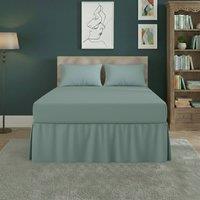 Snug City Fitted Valance Bed Sheet Polycotton Mattress Cover & Frill Easy Care in Duck Egg Blue | Size: Single
