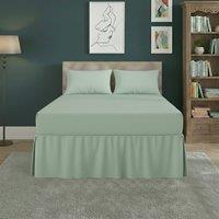 Snug City Fitted Valance Bed Sheet Polycotton Mattress Cover & Frill Easy Care in Mint | Size: King