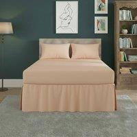 Snug City Fitted Valance Bed Sheet Polycotton Mattress Cover & Frill Easy Care in Peach | Size: Super King