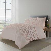 Snug City Ruffle Border Duvet Cover Soft Elegant Bedding Set with Pillowcases in Pink | Size: King