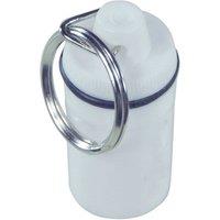 Loops Keyring Personal Pill Storage Compartment - White Plastic - Screw on Lid