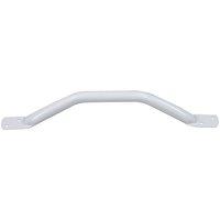 Loops Offset White Steel Pipe Grab Bar - 450mm Length - Rounded Safety Ends - Epoxy in Metallics