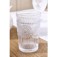 Dibor Set of 2 Embossed Glass Highball Tumblers Wedding Decor Glasses 355ml in Clear | Size: 2 Pack