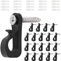Neel Blue Heavy-Duty Q Hanger Screw in Hooks with Safety Buckle - 20pcs in Black